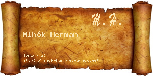 Mihók Herman névjegykártya